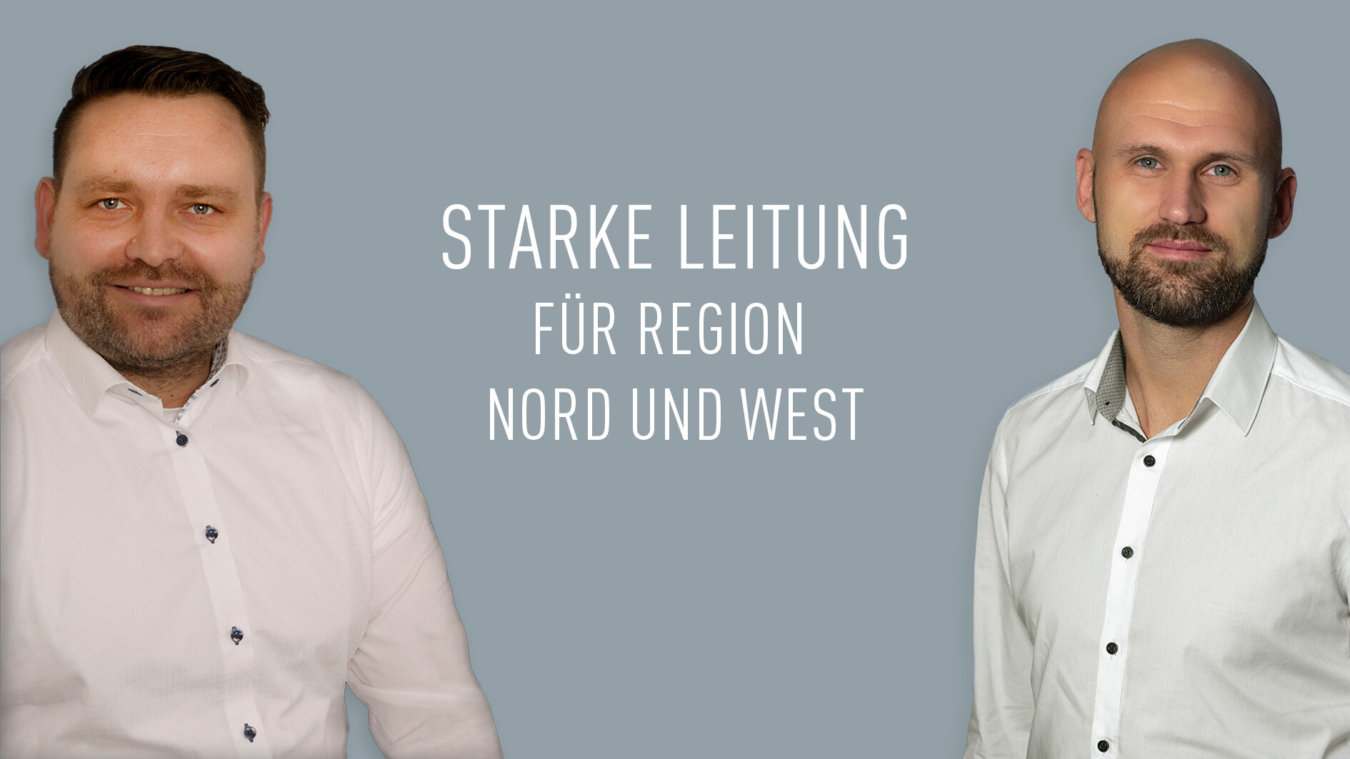 Die neuen PREFA-Vertriebsleiter für die Region Nord (Michael Eggers) und West (Marcus Abts) in Deutschland ab Januar 2024.